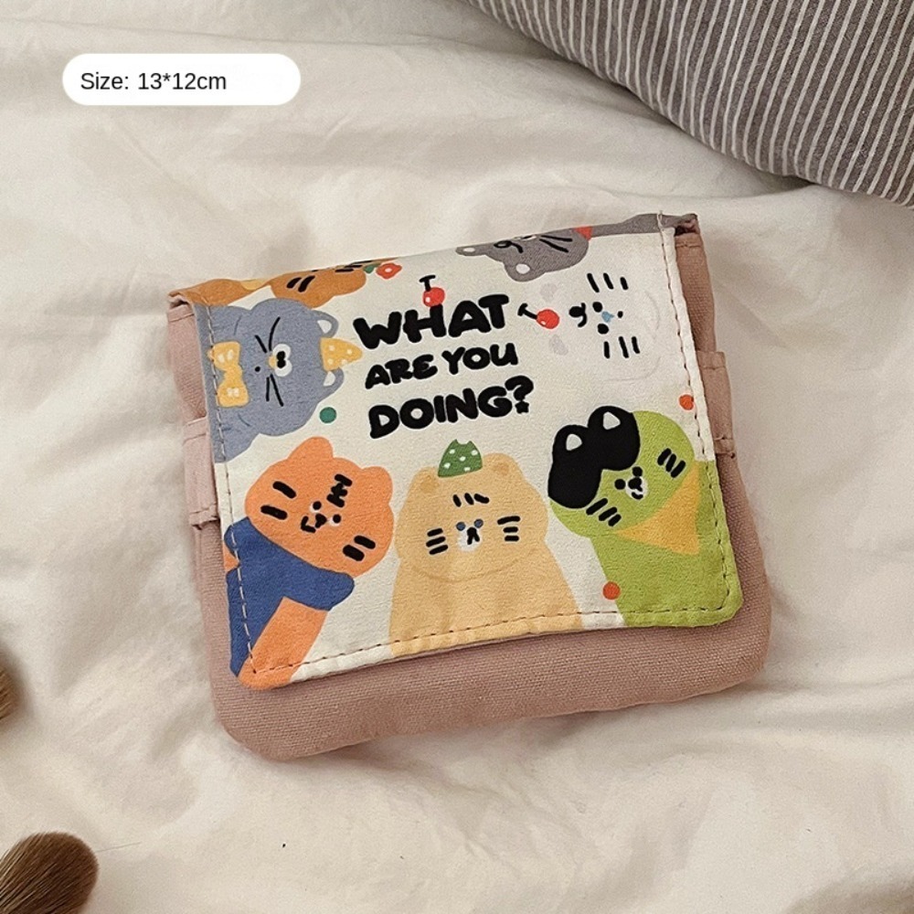Cable Organizer - กระเป๋าจัดระเบียบสายชาร์จแบบสร้างสรรค์ กระเป๋าใส่ผ้าอนามัย ความจุขนาดใหญ่ กระเป๋าใส่ผ้าเช็ดปากอเนกประสงค์ กระเป๋าเก็บของลายการ์ตูนลูกแมว กระเป๋าใส่เหรียญ