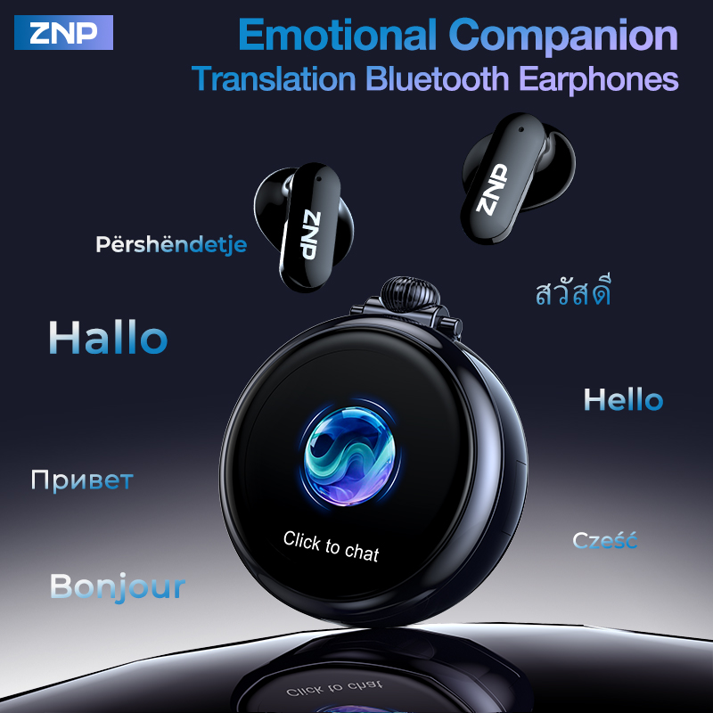 Headphones Wireless - หูฟังแปลภาษาไร้สาย AI รุ่นใหม่ล่าสุดปี 2026 ZNP ผู้ช่วยประทับใจสำหรับการประชุม