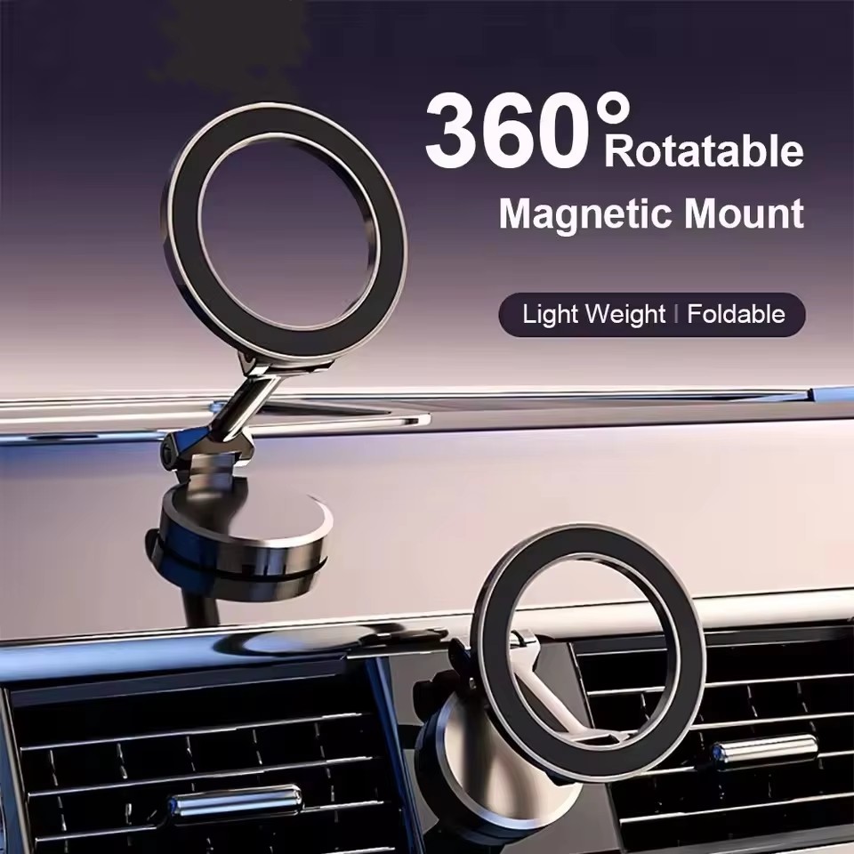 Phone Holder - ที่วางโทรศัพท์มือถือในรถยนต์แบบแม่เหล็กพับได้สำหรับ MagSafe 360 ° ขาตั้งแม่เหล็กปรับระดับได้สำหรับติดตั้งในรถยนต์สำหรับ iPhone