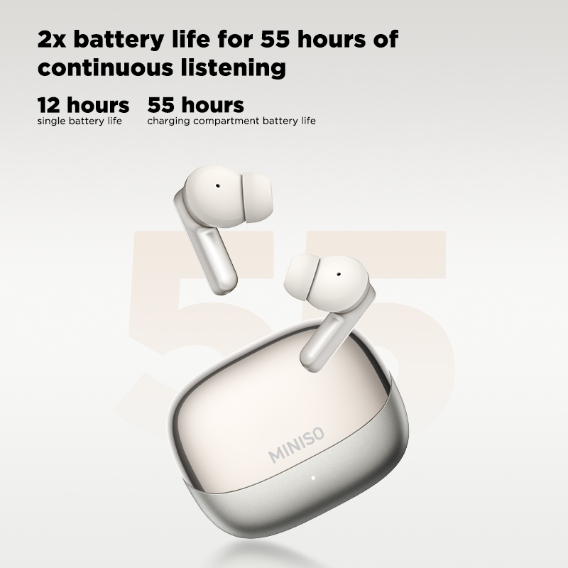 Headphones Wireless - หูฟังบลูทูธ MINISO MS106 แบบเสียบในหู นุ่มสบาย พร้อมฟังก์ชันแปลภาษา