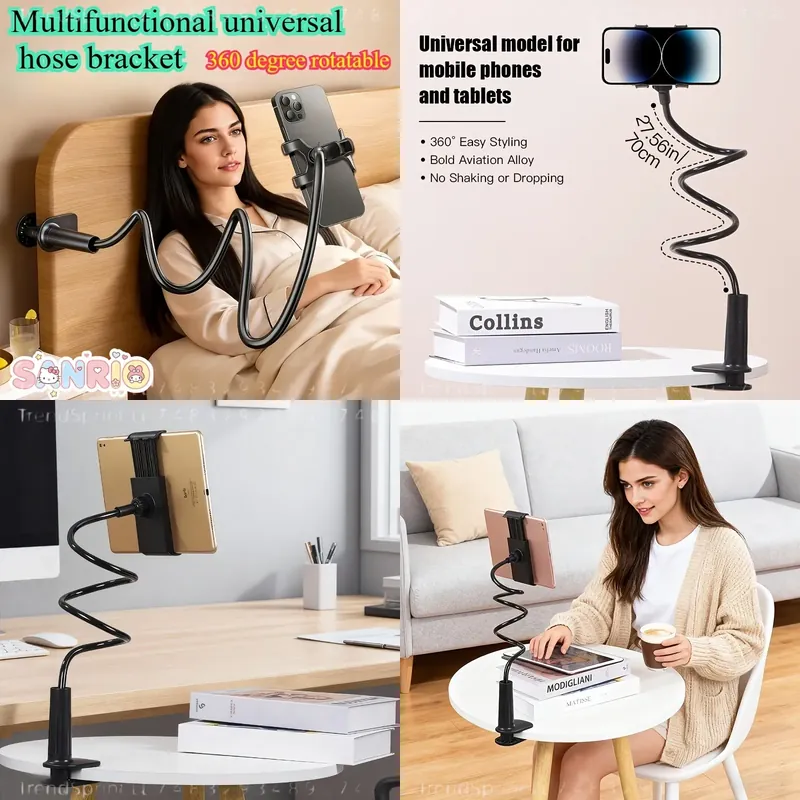 Phone Holder - ขาตั้งโทรศัพท์แบบสายยางยืด 360 องศา ขาตั้งแท็บเล็ตแบบปรับได้ ป้องกันการสั่นไหว ปรับมุมได้