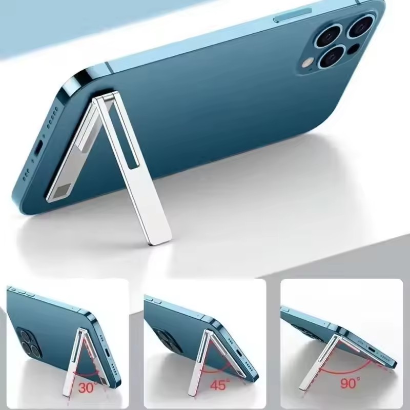 Phone Holder - ขาตั้งโทรศัพท์มือถือแบบพับได้บางเฉียบพร้อมแม่เหล็ก วัสดุโลหะผสม ใช้ได้กับโทรศัพท์มือถือทุกรุ่น ขาตั้งอเนกประสงค์สำหรับวางบนโต๊ะ