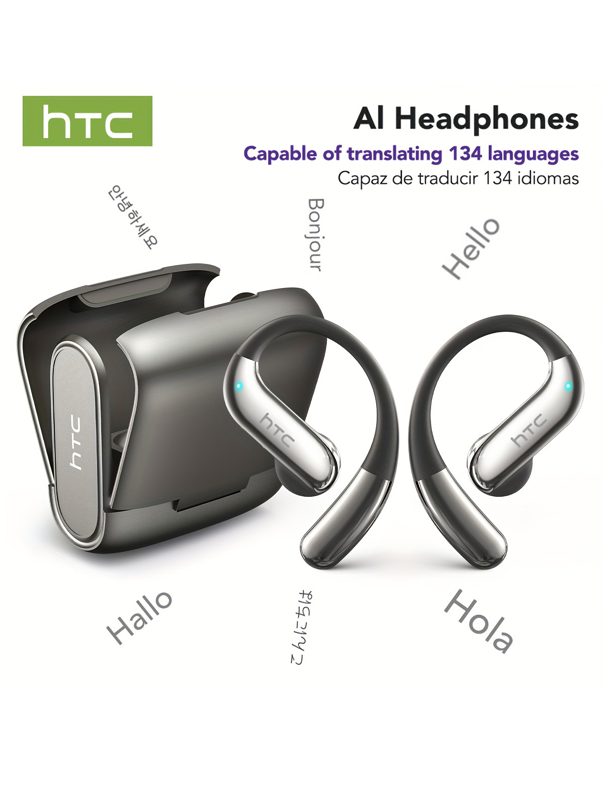Headphones Wireless - หูฟังบลูทูธแบบเปิดหู HTC เล่นได้ 30 ชั่วโมง หูฟังไร้สายตัดเสียงรบกวน
