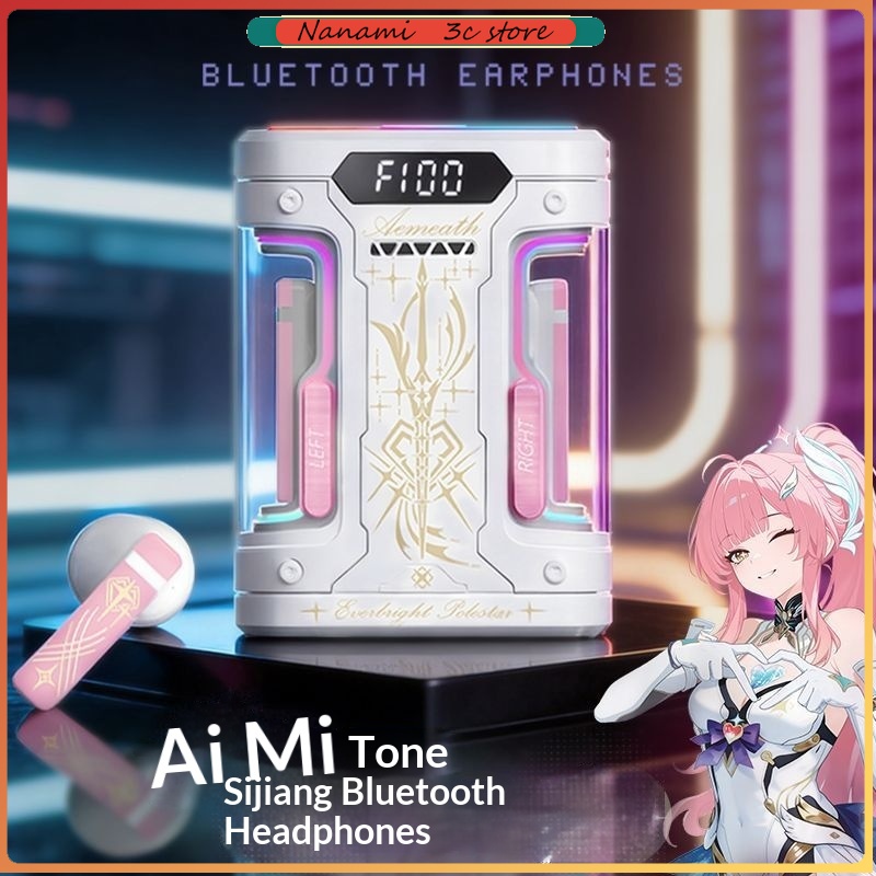 Headphones Wireless - อะนิเมะเอลิเซีย TWS หูฟังบลูทูธแบบกึ่งอินเอียร์บลูทูธ 6.0 หูฟังไร้สายสำหรับเกมฮอนไค อิมแพ็คแฟนของขวัญ