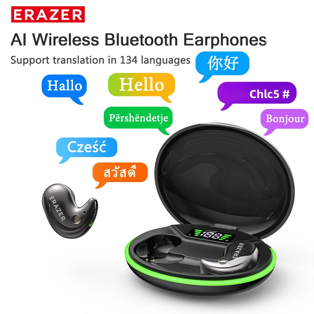 Headphones Wireless - หูฟังบลูทูธแบบอินเอียร์ EARZER XF58 พร้อมไมโครโฟน หูฟังแปลภาษา TWS