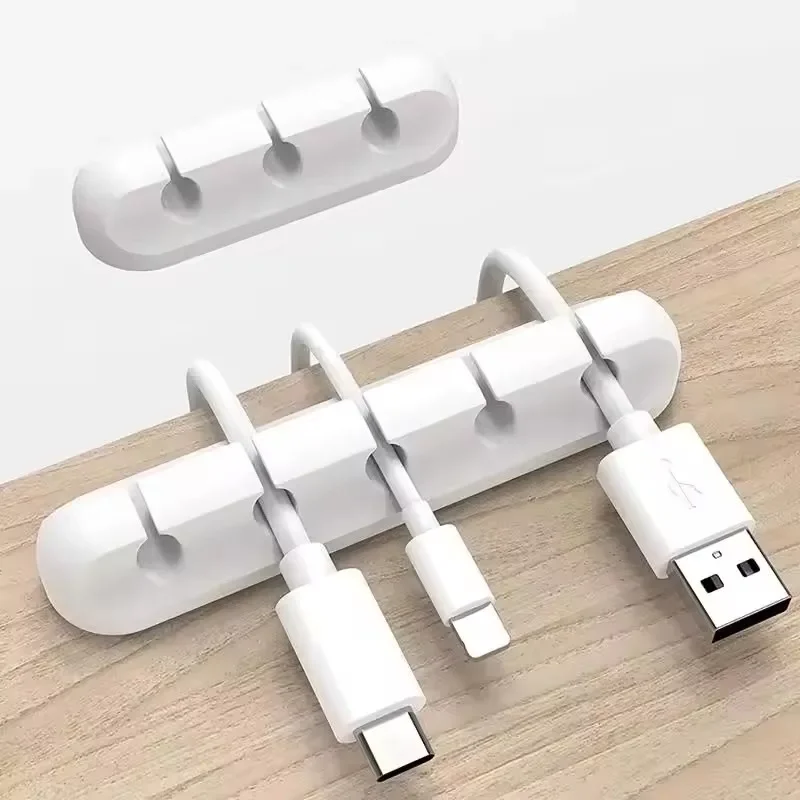 Usb Charger - ที่จัดระเบียบสาย USB ซิลิโคน ที่เก็บสายชาร์จ USB คลิปจัดระเบียบสายบนโต๊ะ