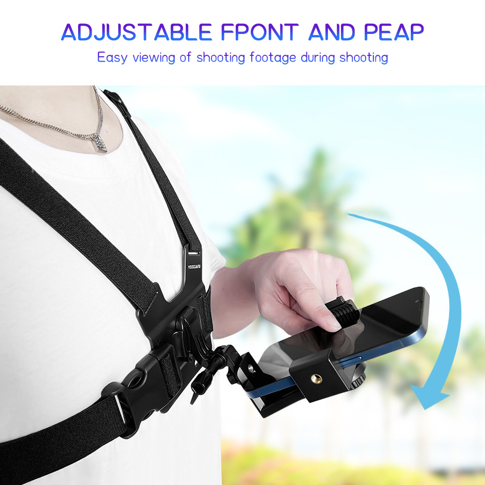Cable Organizer - สายรัดโทรศัพท์แบบติดหน้าอก ปรับได้ ยืดหยุ่น ที่ยึดโทรศัพท์แบบติดหน้าอก หมุนได้ 360