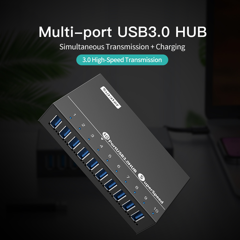ฮับ USB 10 พอร์ต A103 Sipolar  - Usb Hub บทวิจารณ์และราคา