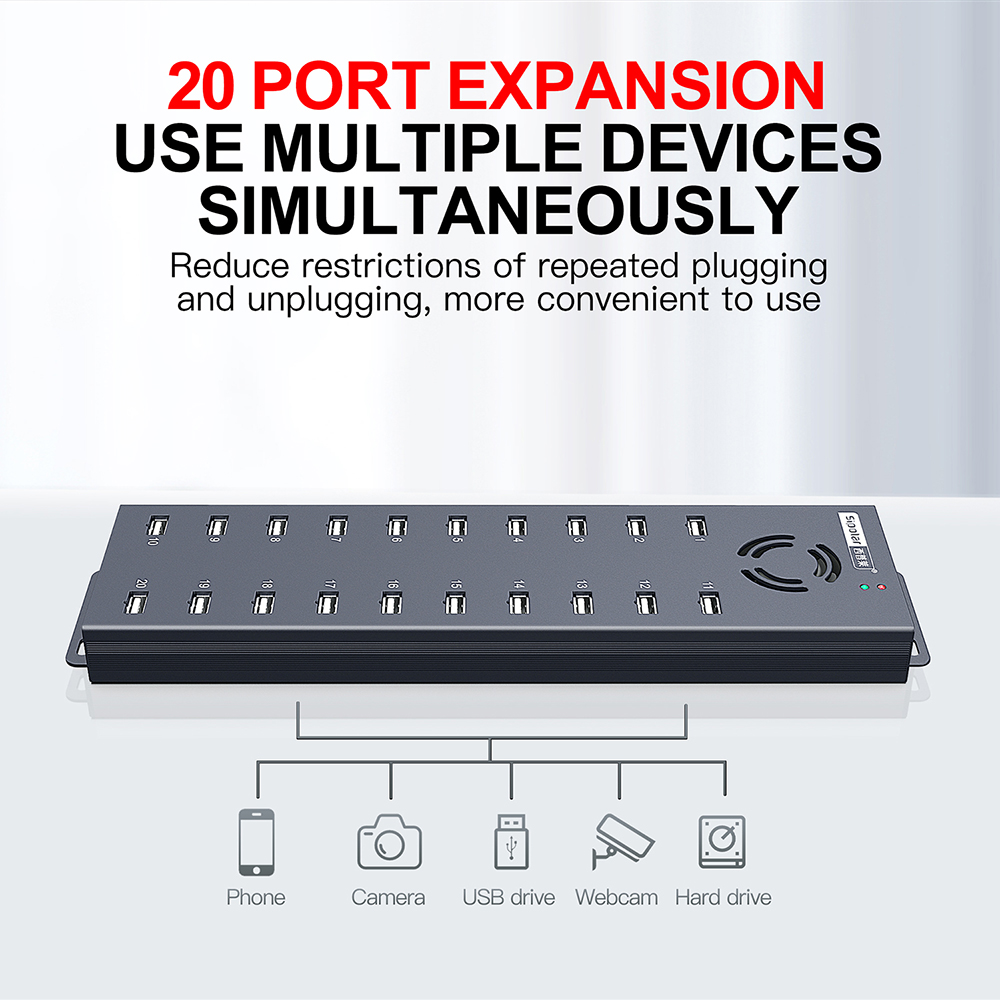 ฮับ USB อุตสาหกรรม 120W 20 พอร - Usb Hub บทวิจารณ์และราคา