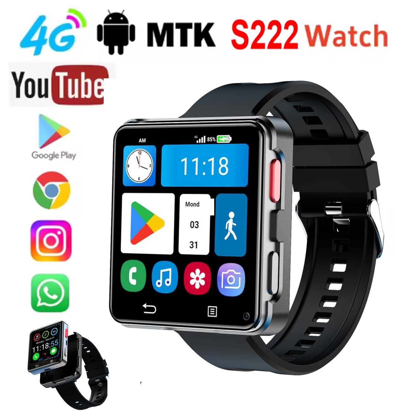 สมาร์ทวอทช์ S222 รองรับซิมการ์ - Smart Watch บทวิจารณ์และราคา