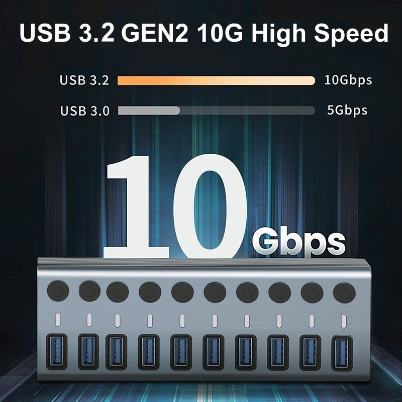 ฮับ USB 3.0 พร้อมพอร์ต 10 ช่อง - Usb Hub บทวิจารณ์และราคา