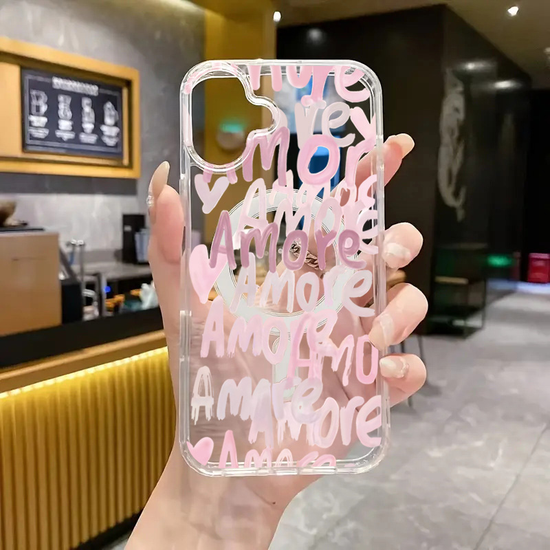 เคสโทรศัพท์ลายตัวอักษรสีชมพูโร - Wireless Charger บทวิจารณ์และราคา