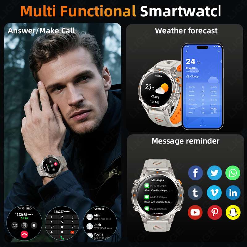 นาฬิกาสมาร์ทวอทช์ LIGE รุ่นทนท - Smart Watch บทวิจารณ์และราคา