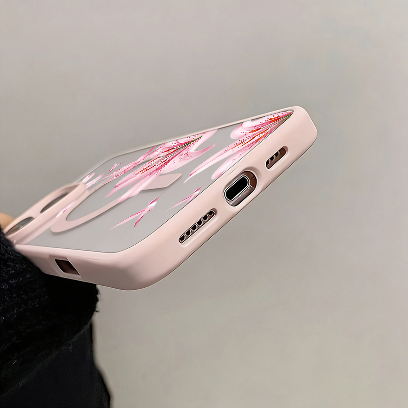 เคสแม่เหล็กลายดอกไม้สีชมพูและน - Wireless Charger บทวิจารณ์และราคา