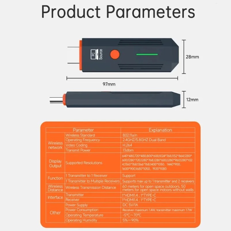 เครื่องส่งสัญญาณวิดีโอไร้สาย 5 - Hdmi Adapter บทวิจารณ์และราคา